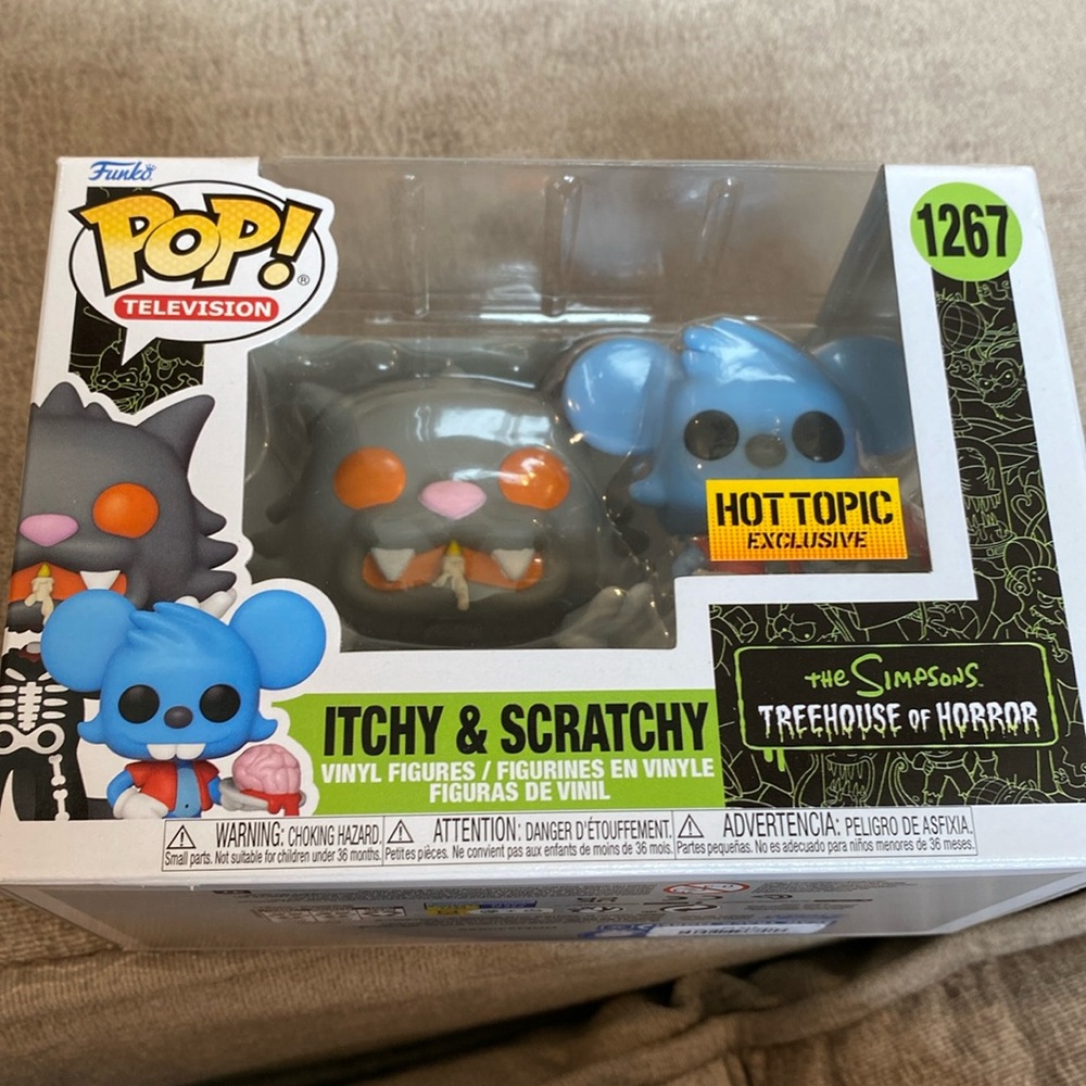 Funko Hot Topic The Simpsons, treehouse of horror, itchy, and scratchy Funko pop